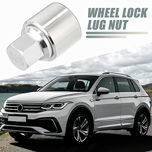 X AUTOHAUX 525 Wheel Lock Lug Nut Anti Theft Lug Nut Screw Removal Socket Key Wheel Lock for VW Touareg Phaeton Tiguan