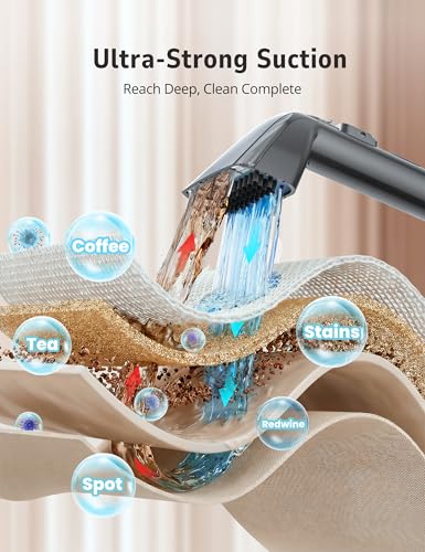 Aspiron Carpet Cleaner,Fast Heating Steamer,Carpet Cleaner Machine for Home,Hot/Cold Water & Steam Wash,Spot Cleaner,20Kpa Powerful Suction,300ML Solution,for Carpet,Upholstery,Sofa,Pet Stain,Car