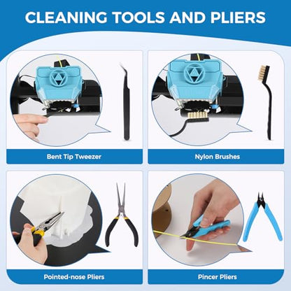 Sovol 3D Printer Tools Kit, 36 PCS 3D Printer Accessories with Deburring Tool, Digital Caliper, Art Knife Set, Removal Tools, Cutters, Pliers and Tools Storage Bag for Smoothing, Finishing, Craving - style: 36 Pcs
