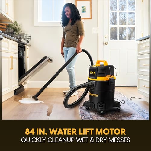 Vacmaster Professional 6 Gallon 4.5 Peak HP Wet/Dry Vacuum with Self-Cleaning Filter System - VDK611PF 0201 - size: 6 gallons