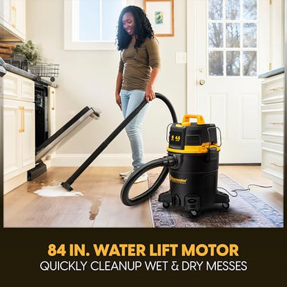 Vacmaster Professional 6 Gallon 4.5 Peak HP Wet/Dry Vacuum with Self-Cleaning Filter System - VDK611PF 0201 - size: 6 gallons