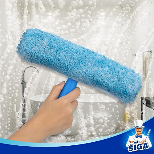 MR.SIGA Professional Window Cleaning Combo - Squeegee & Microfiber Window Scrubber, 10" - size: 10-inch