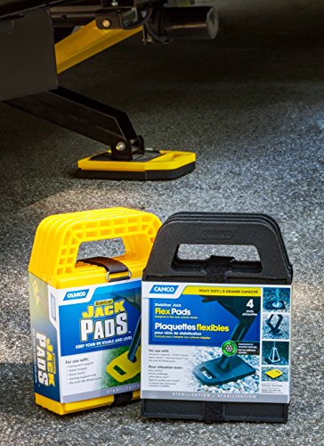 Camco RV Stabilizing Jack Pads - Features Interlocking Design & Includes Handy Strap for RV Storage and Organization - Molded of Strong UV Stabilized Polypropylene - (44595), 4 Count (Pack of 4) - size: 6.2-Inch x 6.2-Inch (Pack of 4), style: Pack of 4