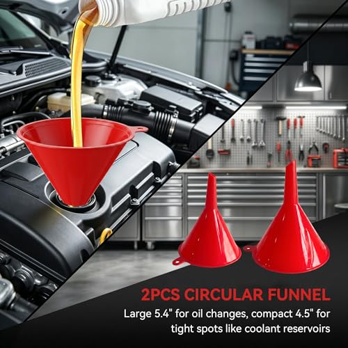 20-Piece No-Spill Coolant Funnel Kit, Universal Radiator Burping Funnel with with 59" Long Hose, Adapters, Extensions, Elbows, Bleeder Tool for Car, SUV, Truck Cooling System Refill