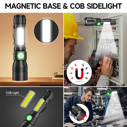 AdamStar Black Light Flashlight, 3 in-1 Rechargeable Flashlights, UV Light Magnetic LED Flashlight High Lumens, 7 Mode Camping Waterproof Flashlight for Pet Urine Detection, Include case - color: 1pack flashlight with case