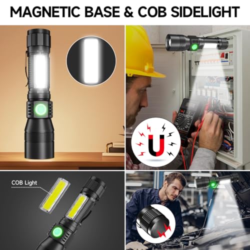 AdamStar Black Light Flashlight, 3 in-1 Rechargeable Flashlights, UV Light Magnetic LED Flashlight High Lumens, 7 Mode Camping Waterproof Flashlight for Pet Urine Detection, Include case - color: 1pack flashlight with case