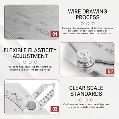 MG-8 Cam-Type Fillet Weld Gauge Stainless Steel Bridge cam Welding Inspection Ruler