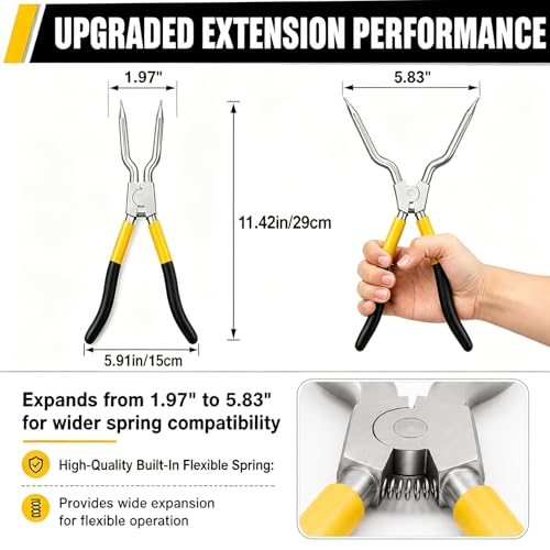 Upgrade 383EER4001A Spring Expansion Tool Compatible with LG Washing Machin | Washer Inner/Outer Tub Spring Removal Tool Replacement, Spreads to 5.83" - color: Black and Yellow(1.97"-5.83")
