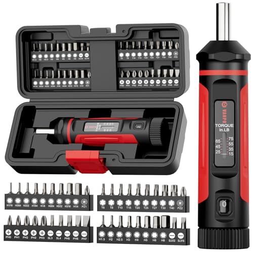 VANPO Torque Screwdriver 15-75 in-lb, 1/4" Drive Precision Driver Set | Inch Pounds Torque Wrench, 40 S2 Steel Bits for Gunsmithing, Bike Repair, Scope Mounting, Maintenance, DIY - size: 15-75In-lb