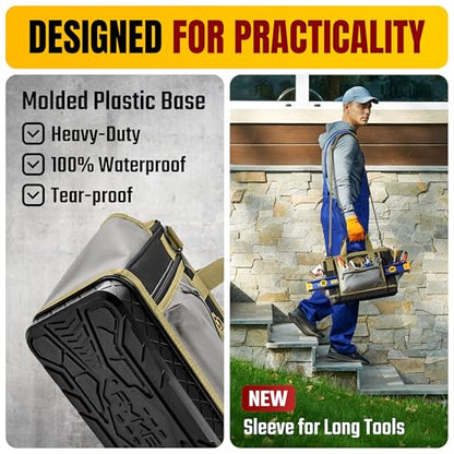Ryker 16’’ Heavy Duty Tool Bag. Tool Box Organizer for Electrician & Plumber - color: 16-Inch Tool Bag