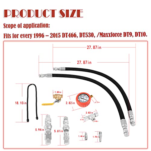 Hpop Test Tool Kit High Pressure Oil for DT466 DT530 / for International Maxxforce DT9, DT10 1996-2015