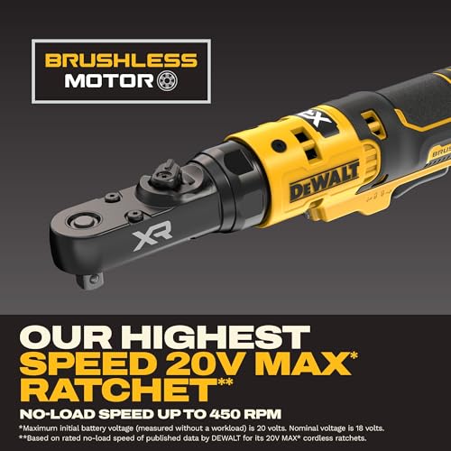 DEWALT 20V MAX* XR Brushless 1/4 in. & 3/8 in. Sealed Head Ratchet (Tool Only) (DCF520B)