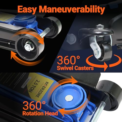 2.5 Ton Car Jack Low Profile Hydraulic Floor Jack, 5500 lbs Capacity, 3.4"-15.2" Lifting Range, Alloy Steel, Black, for Sedans and SUVs - color: Blue