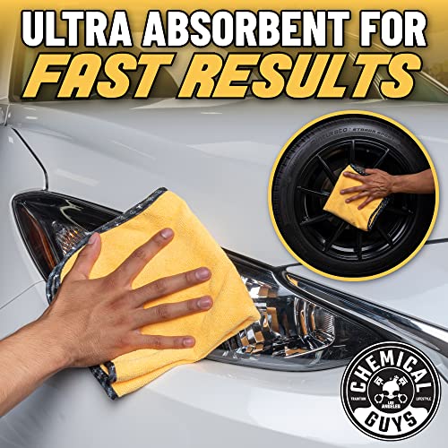 Chemical Guys, Professional Microfiber Towels, 16 x 16 in, Gold, 3 Pack | Ultra-soft, scratch-free towels to buff wax, dry panels and clean glass and interiors, machine washable - color: Yellow, size: 3 Pack
