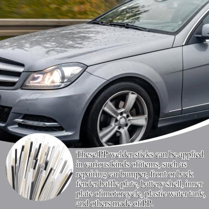 78 Pcs Plastic Welding Rods 1/8 Inch / 3mm Diameter Round Sticks PU PP ABS PE TPO PA PC 7 Types of Plastic Welding Rods Kit for Car Bumpers Daily Repair (7.87 Inch Long)