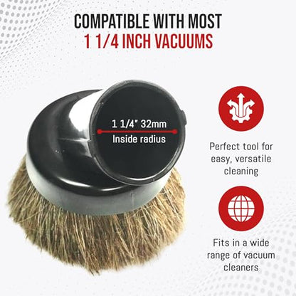 MP Maresh Products Dust Brush Attachment - Soft Bristle Cleaning Brush | Compatible with 1 1/4" Shop Vac, Eureka, Hoover, Central Vacuum System, Ceiling Fan Cleaner Duster, Household Vacuum Cleaners - size: Vacuum Brush