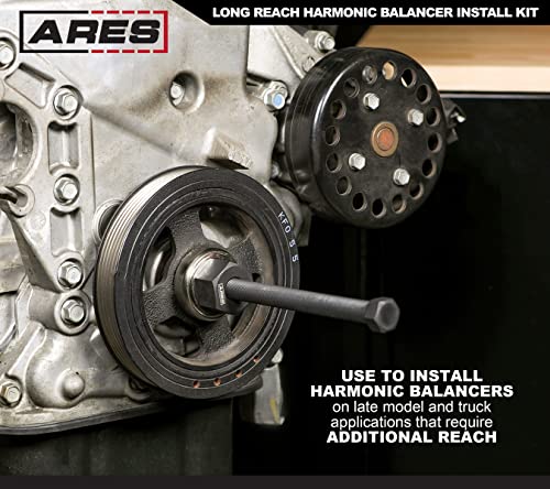 ARES 15087 – Long Reach Harmonic Balancer Install Kit – Install Balancer Pulleys on Domestic and Import Vehicles – Extra Long Installers for Late Model Applications - size: Long Reach Harmonic Balancer Install Kit