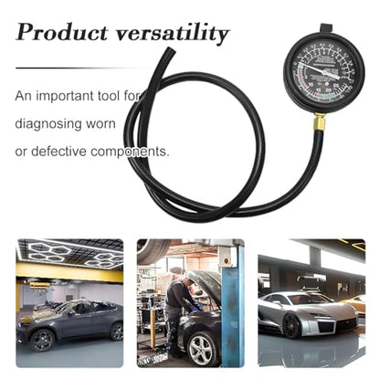 Car Fuel Pump and Vacuum Tester Gauge, 9PCS Vehicle Carburetor Pressure Diagnostics Leakage Tool Kit, Automotive Fuel Pump Testing Meters, Universal for SUV Sedan Truck
