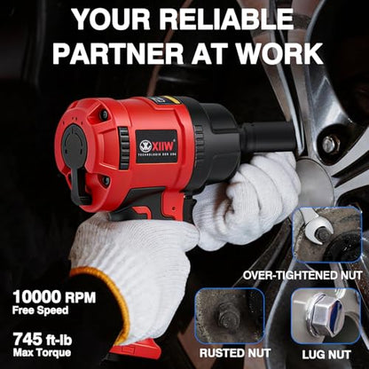 XIIW 3/8 Inch Air Impact Wrench, 745ft-lbs Nut-busting Torque, 10,000 RPM | Heavy Duty 3/8'' Air Impact Gun, Twin Hammer Pneumatic Impact Wrench for Automobile Repair - size: 3/8 Inch | 745 ft-lbs