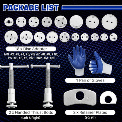 DASBET 24pcs Heavy Duty Disc Brake Caliper Tool Set | Disc Brake Caliper Compressor Wind Back Tool Brake Spreading Tools (Blue, 24pcs) - color: Blue, size: 24pcs