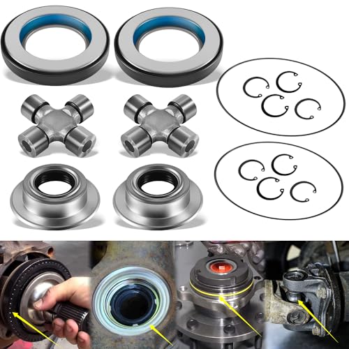 Front Axle Seal U Joint Kit & Inner Knuckle Oil Seals & Outer Tube Seals & Hub O-Rings for 2005-19 Ford Super Duty F250 F350 F450 F550 Dana 60, 2014835, 2023068, 2017426, 54983, SPL55-3X, 25-332X - size: for 2005-2019 Ford F250 F350 F450 F550