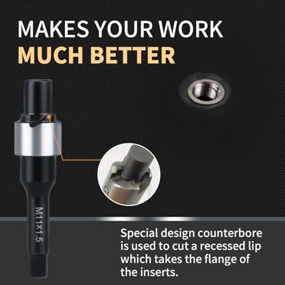 M11X1.5 Metric Thread Repair Kit with Insert HSS Drill, Tap, Counterbore, Installation Driver, 10PCS Stainless Steel Insert M11X1.5X30MM