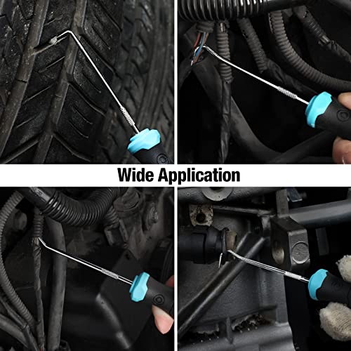 DURATECH 4-Piece Hook and Pick Set, Offset, Straight, 90° Pick and Hook | Precise and Small Pick Tool for Auto, Mechanic and Electronics Maintenance, with Storage Tray - size: 4pc