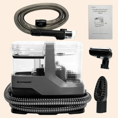 Carpet Spot Cleaner Machine, Mini Portable Upholstery & Couch Shampooer | 17KPa Suction, Deep Cleaning Compact Handheld Car Shampoo Machine for Sofa, Rug, Stairs & Pet Stains - color: Black
