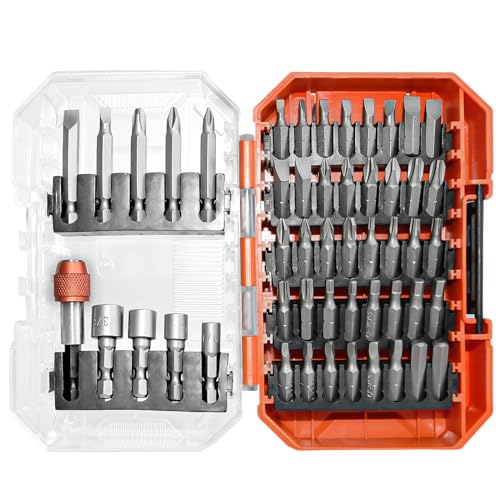 Luckyway 50-Piece Screwdriver Bit Set with Quick Change Chuck in Tough Case