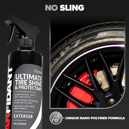 Carfidant Car Tire Shine 1 Gallon - Tire Dressing & Rubber Protectant - Dark, Wet Look with No Grease and No Sling! - size: 1 Gallon