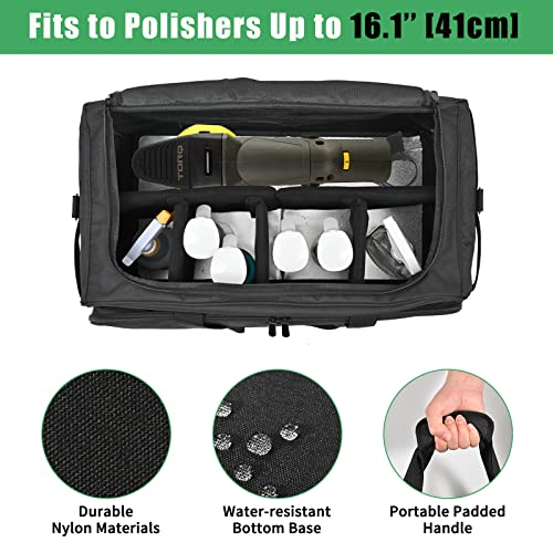 Large Car Detailing Bag, Cleaning Caddy with Lid and Handle for Auto Detailing Supplies, Car Cleaning Storage Trunk Organizer for Polisher and Vehicle Wash Tools, Black - size: L(16.5*10.5*12.7in)
