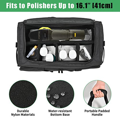 Large Car Detailing Bag, Cleaning Caddy with Lid and Handle for Auto Detailing Supplies, Car Cleaning Storage Trunk Organizer for Polisher and Vehicle Wash Tools, Black - size: L(16.5*10.5*12.7in)