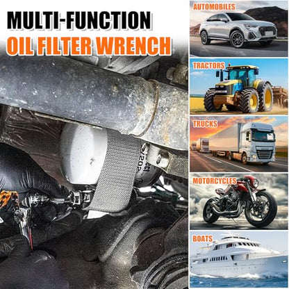 Oil Filter Strap Wrench - 1/2" Drive Filter Strap Wrench | For Replace Auto Truck RV Motorcycle Oil Filter and Water Filter