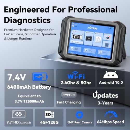 XTOOL Scanner D9S PRO with ECU Pr0gramming/C0ding: 2026 AI-Assisted OE Level Full System Scan Tool, Automotive Scanner with Bidirectional, Topology Map, 45+ Services, FCA/DoIP/CAN FD, 3-Yr Update
