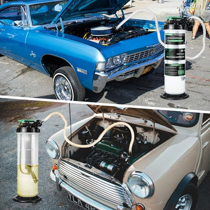 9.5 L/2.5 Gallon Oil Extractor Pump Pneumatic/Manual, Fluid Extractor Oil Change Pump Extractor with 5 Tubes and A Brake Bleeding Hose for Automotive, Boats - size: 9.5L