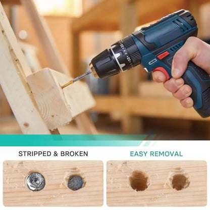 14Pcs Screw Extractor Set with Tap Wrench Cr-Mo Steel Bolt Extractor Kit Left-Hand Drill Bit Easy Out Broken Bolt Remover Tool for Stripped Rusted Damaged Screws Bolts, with Storage Case