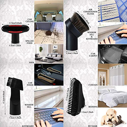 Household Cleaning Kit Vacuum Cleaner Accessories & Air Driven Pet Upholstery Turbo Brush Vacuums Nozzle Tool Pet Attachment Swivel Head with 35mm to 32mm Vacuum Attachment Adapter for Shark Miele