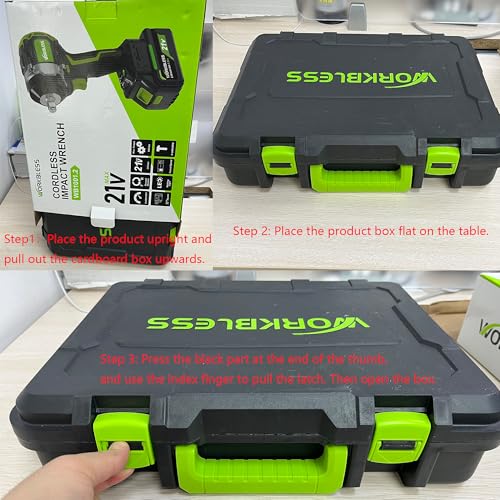 1/2 Brushless Cordless Impact Wrench Kit, Max 850Nm (630ft-Lbs) Lightweight Electric Impact Gun with Variable Speed, 1 Pack 20V 4Ah Battery, 4 Sockets for Home & DIY Project - style: 850N.m with 1 Battery
