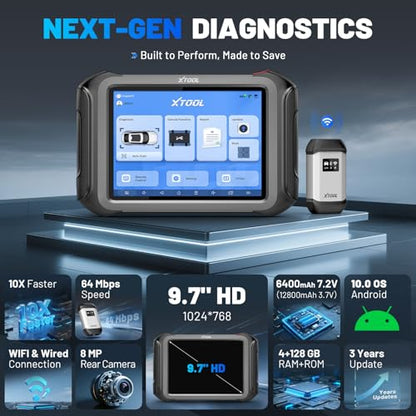 XTOOL D9S PRO Scan Tool with ECU Programming/Coding: 2026 AI-Assisted Wireless Automotive Diagnostic Scanner with Bidirectional, Topology Map, 45+ Services, FCA/DoIP/CAN FD, Full System, 3-Year Update