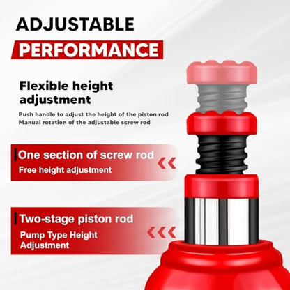 Hydraulic Bottle Jack with Carrying Case, 4 Ton (8,818 lb) Capacity, 7.7-15 inch Lifting Range, Muti-Directional Welded Bottle Car Jack for Car, Truck, RV, Pickup Truck, Auto Repair - size: 4 Ton