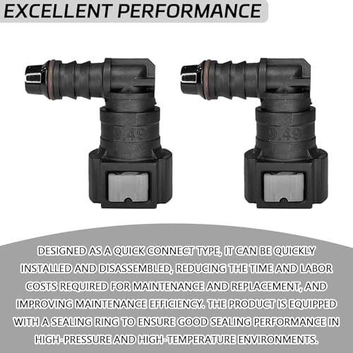 2PCS Fuel Line Quick Connector, 90° Elbow Quick Connect Fuel Line Fittings Repair Kit, High Pressure Oil Pump Fuels Hose Pipe Quickly Connect Plug for 3/8 SAE to 5/16 ID Nylon Tubing（Elbow） - size: Elbow