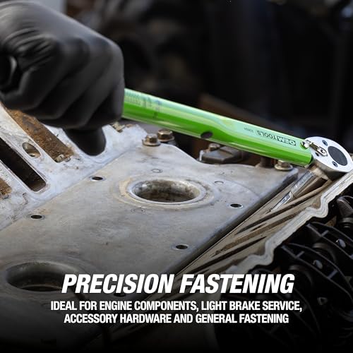 OEMTOOLS 25694 3/8” Drive Click-Style Torque Wrench | Green | 14.5” Long | 10-80 Ft-Lb (13.558-108.47 Nm) | Accurate to +/- 4% | Knurled Handle for a Secure Grip | Clicks at Desired Torque - size: 3/8" Dr. 10-80 Ft/Lbs