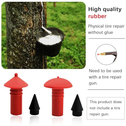 Bittwee Mushroom Shaped Car Tire Repair Insert Plugs, 90PCS Rubber Vehicle Wheel Sockets Tool with 90PCS Pins, Practical Automotive Replacement Parts, Universal for SUV RV Truck (Large) - size: Large