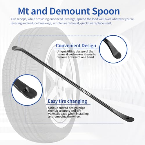 2 PCS 38" Heavy Duty Tire Iron Bar - Forged 40Cr Steel Tire Spoon for Semi Trucks, Tractors, Buses & RVs - Extra Long Leverage Tool for Quick Mount & Demount - Rust Proof Black Coating - size: 2pcs(38in)