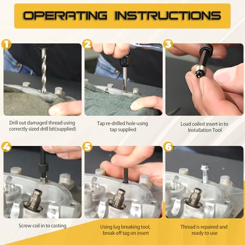 M10 x 1.5 Thread Repair Kit, Metric Helicoil Thread Repair Kit with HSS Drill and Stainless Inserts for All Metals, Composites, Polymers and Other Materials - size: M10 x 1.5, style: Metric