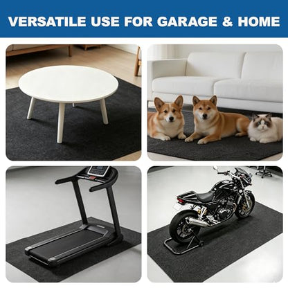 Oil Mat for Garage 36" x 59" - Premium Felt + Rubber Waterproof Backing Thickened Soft Contains Liquids Oil Spill Mat Reusable Non-Slip Maintenance Pad for Under Car Workbench Driveway Spot Protection - size: 3' x 4'11"