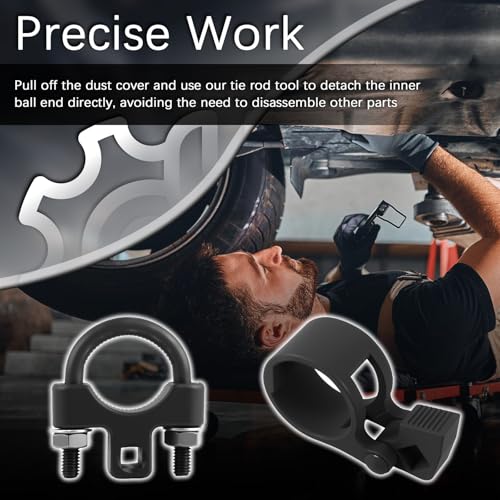 Car Inner Tie Rod Removal Tool with 1/2" Drive Port Wrench,Inner Tie Rod Tool with 3/8" Drive Port for Detaching Cross Ties Rods,Ties Rods End Removal Tools & Wrench Fits 27-42mm