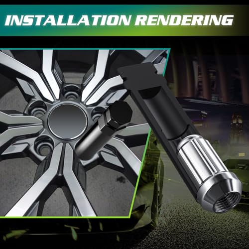 AUTOPTIM 2PCS 7 Spline Lug Nuts Socket Key - Compatible with 13/16" (21mm) and 7/8" (22mm) Hex Wrench for 20mm Hex Diameter 7 Point Wheel Nuts (M14x1.5, M14x1.75, M14x2, 9/16"-18) Truck SUV Tuner Tool - color: Black, size: 7 Spline, style: 2 Pcs