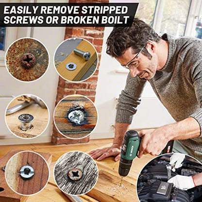 29PCS Screw&Bolt Extractor Set and Left Drill Bit Kit, Easy Out Broken Lug Nut Extraction Socket Set for Damaged, Frozen,Studs,Rusted, Rounded-Off Bolts, Nuts & Screws - color: 29pcs