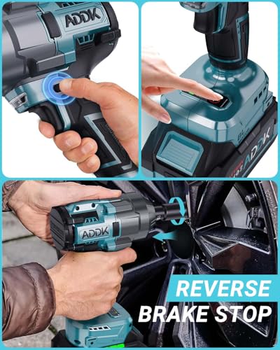 21V Cordless Impact Wrench Kit, 1200Ft-lbs (1600N.m) 1/2" Brushless Impact Gun with 6 Mode Speed, Electric 2600RPM High Torque Power Impact Driver for Car Truck Mower (1600Nm)